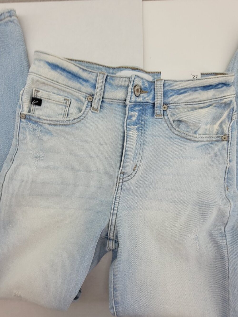 KanCan Jeans Women’s 27 Blue High Rise Ankle Skinny Distressed Denim Light